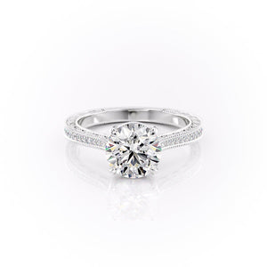 The Pave Cathedral Sierra Set With A 1 Carat Round Lab Diamond