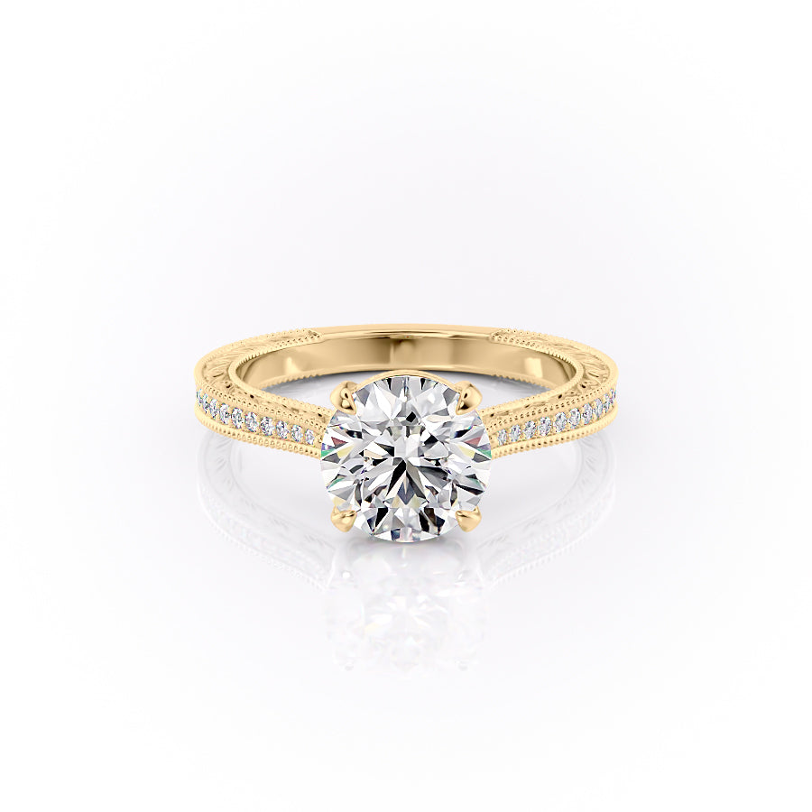 The Pave Cathedral Sierra Set With A 4.5 Carat Round Moissanite