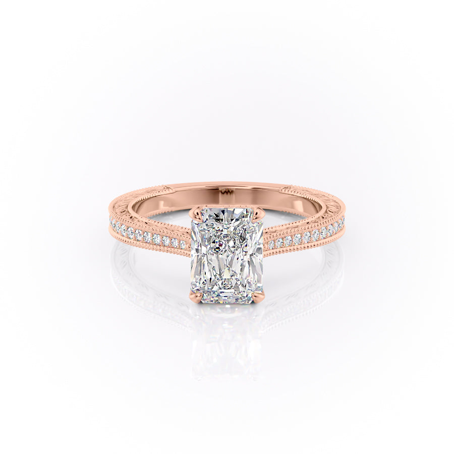 The Pave Cathedral Sierra Set With A 2 Carat Radiant Moissanite