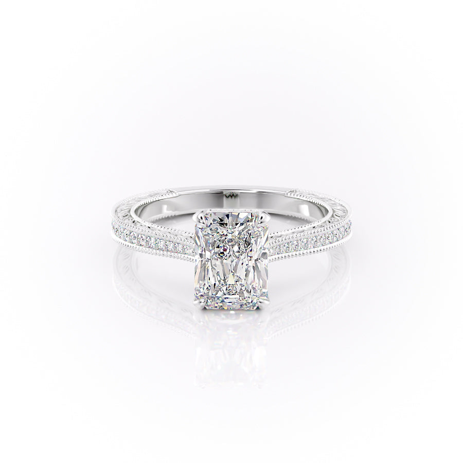 The Pave Cathedral Sierra Set With A 4 Carat Radiant Moissanite