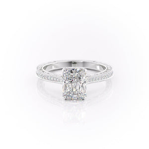 The Pave Cathedral Sierra Set With A 1 Carat Radiant Lab Diamond