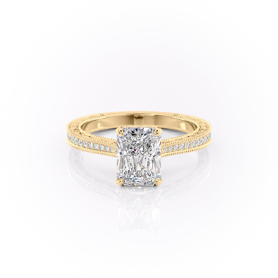 The Pave Cathedral Sierra Set With A 3 Carat Radiant Moissanite