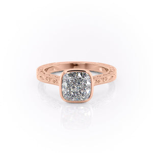 The Bezel Sierra Set With A 3 Carat Cushion Moissanite