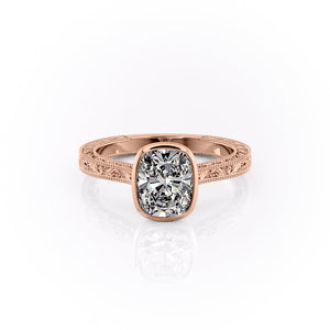 The Bezel Sierra Set With A 1 Carat Elongated Cushion Moissanite