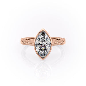 The Bezel Sierra Set With A 4 Carat Marquise Moissanite