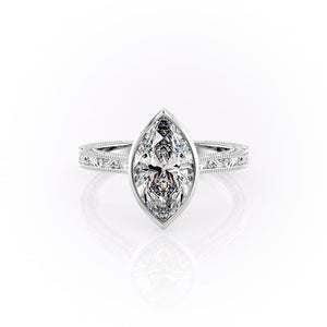 The Bezel Sierra Set With A 4.5 Carat Marquise Moissanite