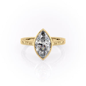 The Bezel Sierra Set With A 5 Carat Marquise Moissanite