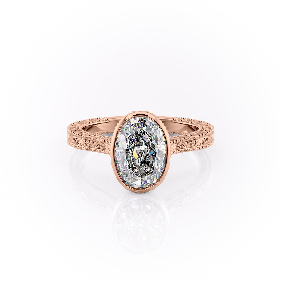 The Bezel Sierra Set With A 1.5 Carat Oval Moissanite