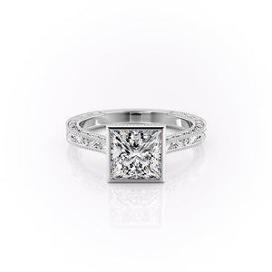 The Bezel Sierra Set With A 4 Carat Princess Moissanite