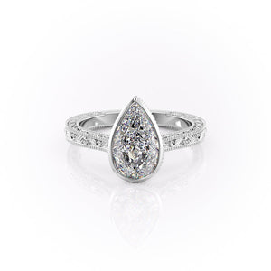 The Bezel Sierra Set With A 3.5 Carat Pear Moissanite