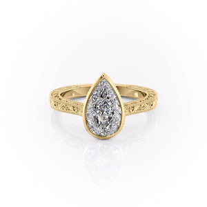 The Bezel Sierra Set With A 3 Carat Pear Moissanite