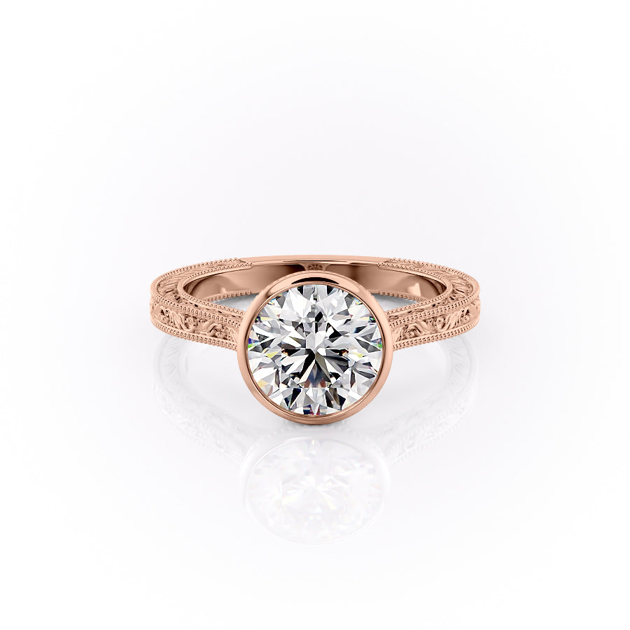 The Bezel Sierra Set With A 2 Carat Round Moissanite