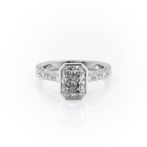 The Bezel Sierra Set With A 1.5 Carat Radiant Moissanite