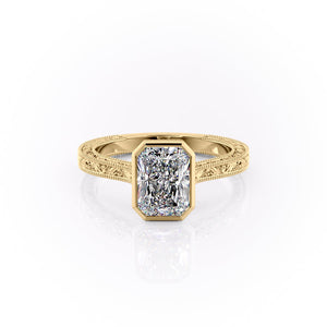 The Bezel Sierra Set With A 5 Carat Radiant Moissanite