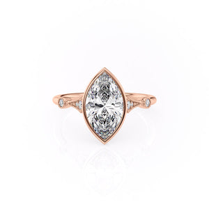 The Bezel Amber Set With A 1.5 Carat Marquise Moissanite