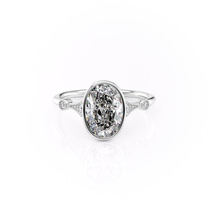 The Bezel Amber Set With A 1.5 Carat Oval Moissanite