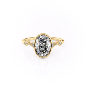 The Bezel Amber Set With A 1 Carat Oval Moissanite