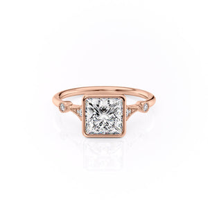 The Bezel Amber Set With A Princess Moissanite