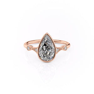 The Bezel Amber Set With A Pear Moissanite