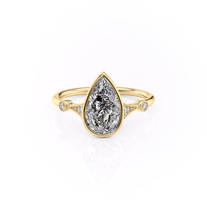 The Bezel Amber Set With A Pear Moissanite