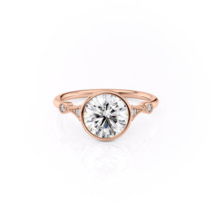 The Bezel Amber Set With A 1 Carat Round Moissanite