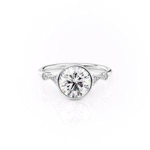 The Bezel Amber Set With A 1 Carat Round Moissanite