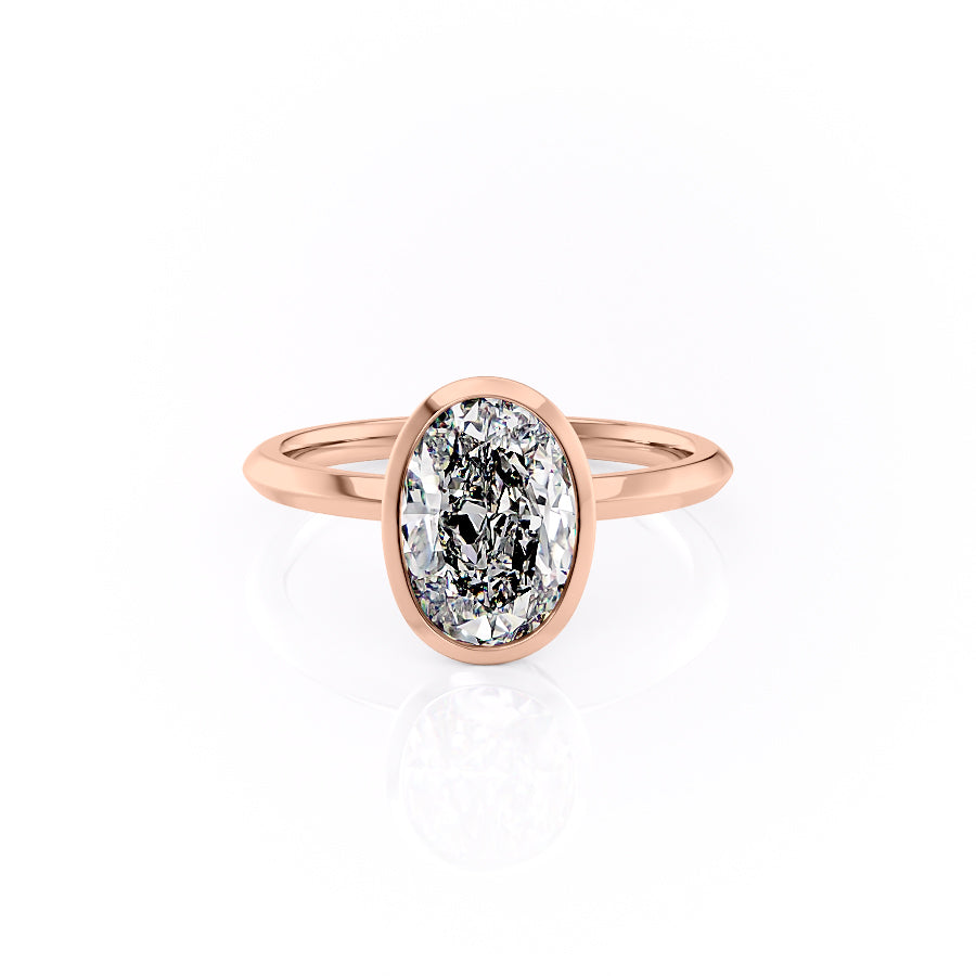 The Razor Bezel Kamellie Set With A 1 Carat Oval Moissanite