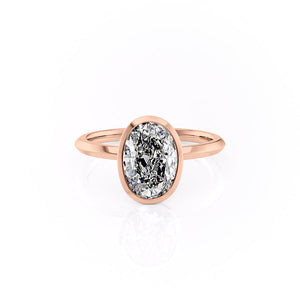 The Razor Bezel Kamellie Set With A 1 Carat Oval Moissanite