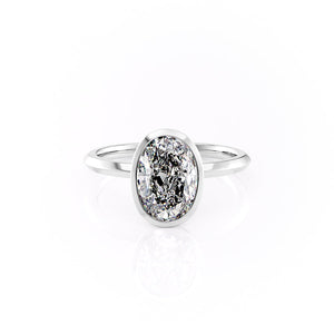 The Razor Bezel Kamellie Set With A 1 Carat Oval Moissanite