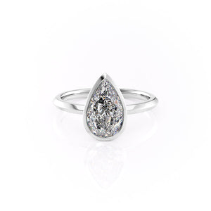 The Razor Bezel Kamellie Set With A 1 Carat Pear Moissanite