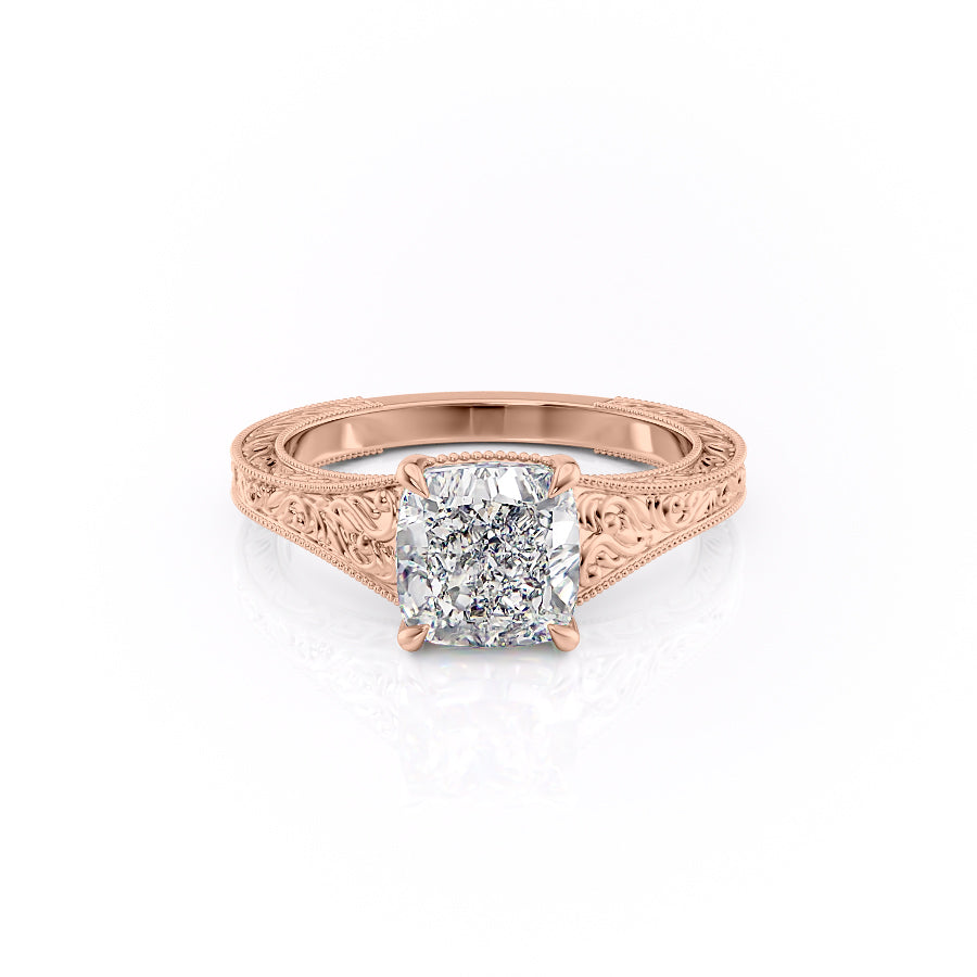 The Florence Set With A 3 Carat Cushion Moissanite