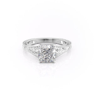 The Florence Set With A 1.5 Carat Cushion Moissanite