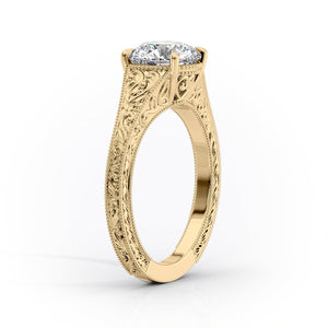 The Florence Set With A 3 Carat Cushion Moissanite