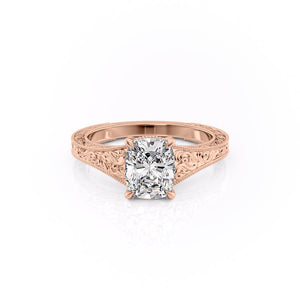 The Florence Set With A 4 Carat Elongated Cushion Moissanite