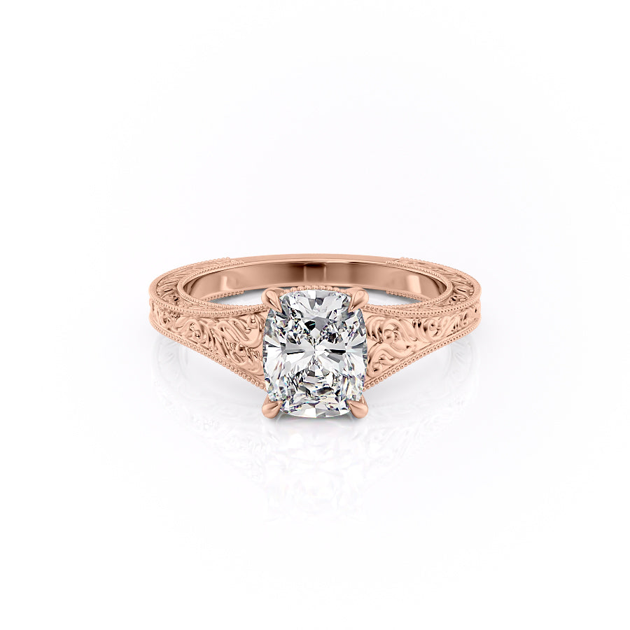 The Florence Set With A 1 Carat Elongated Cushion Moissanite