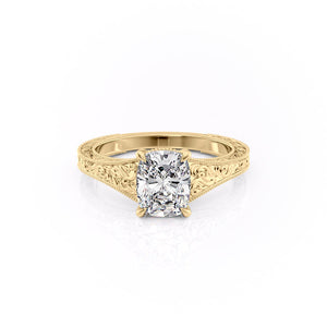 The Florence Set With A 4 Carat Elongated Cushion Moissanite