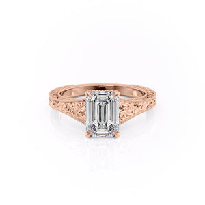 The Florence Set With A 2.5 Carat Emerald Moissanite