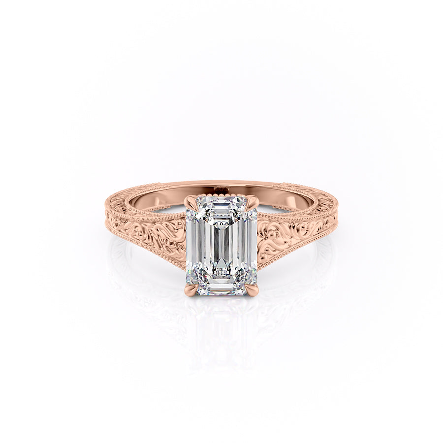 The Florence Set With A 2 Carat Emerald Moissanite