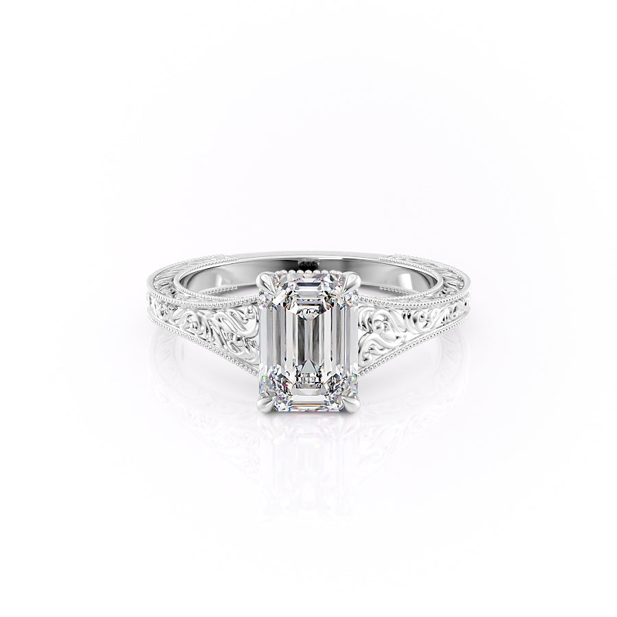 The Florence Set With A 2 Carat Emerald Moissanite