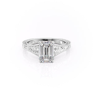 The Florence Set With A 1 Carat Emerald Moissanite