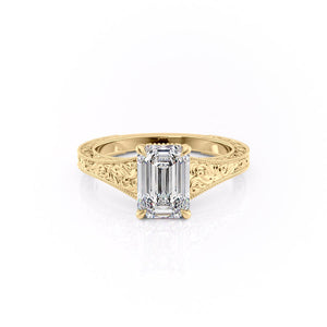The Florence Set With A 2 Carat Emerald Moissanite