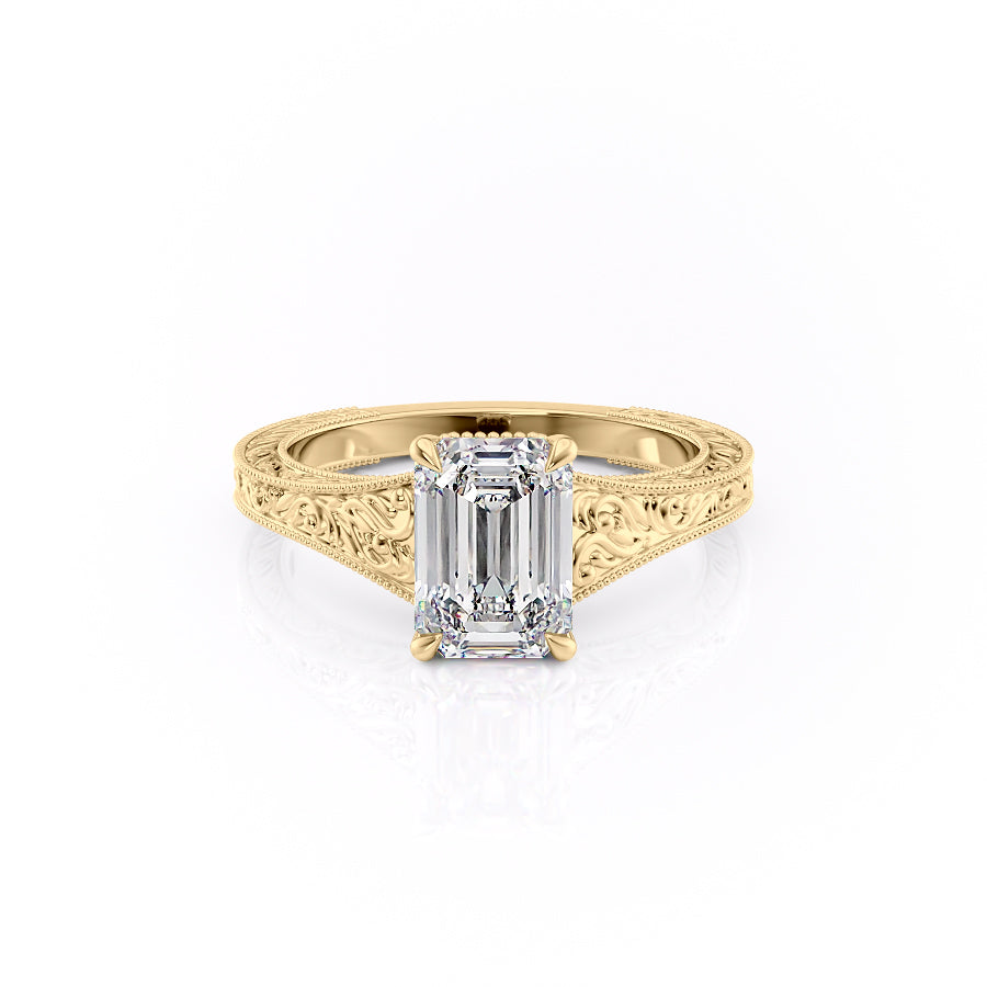 The Florence Set With A 2.5 Carat Emerald Moissanite