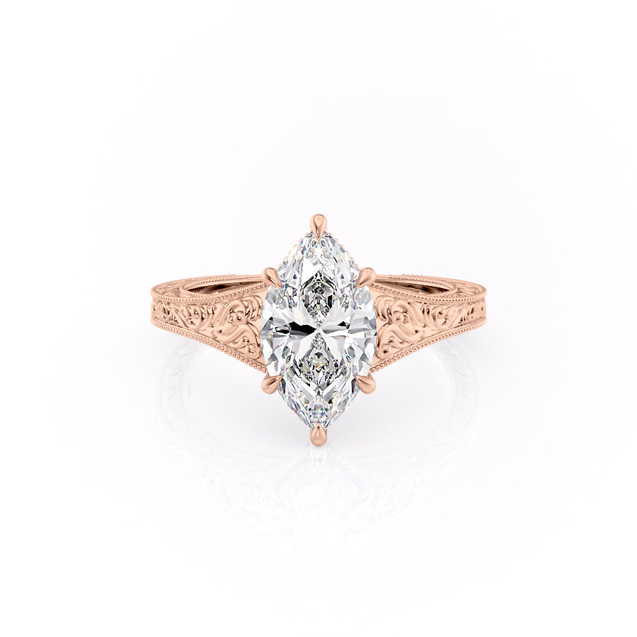 The Florence Set With A 4.5 Carat Marquise Moissanite