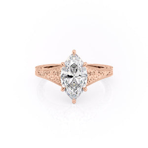 The Florence Set With A 1.5 Carat Marquise Moissanite
