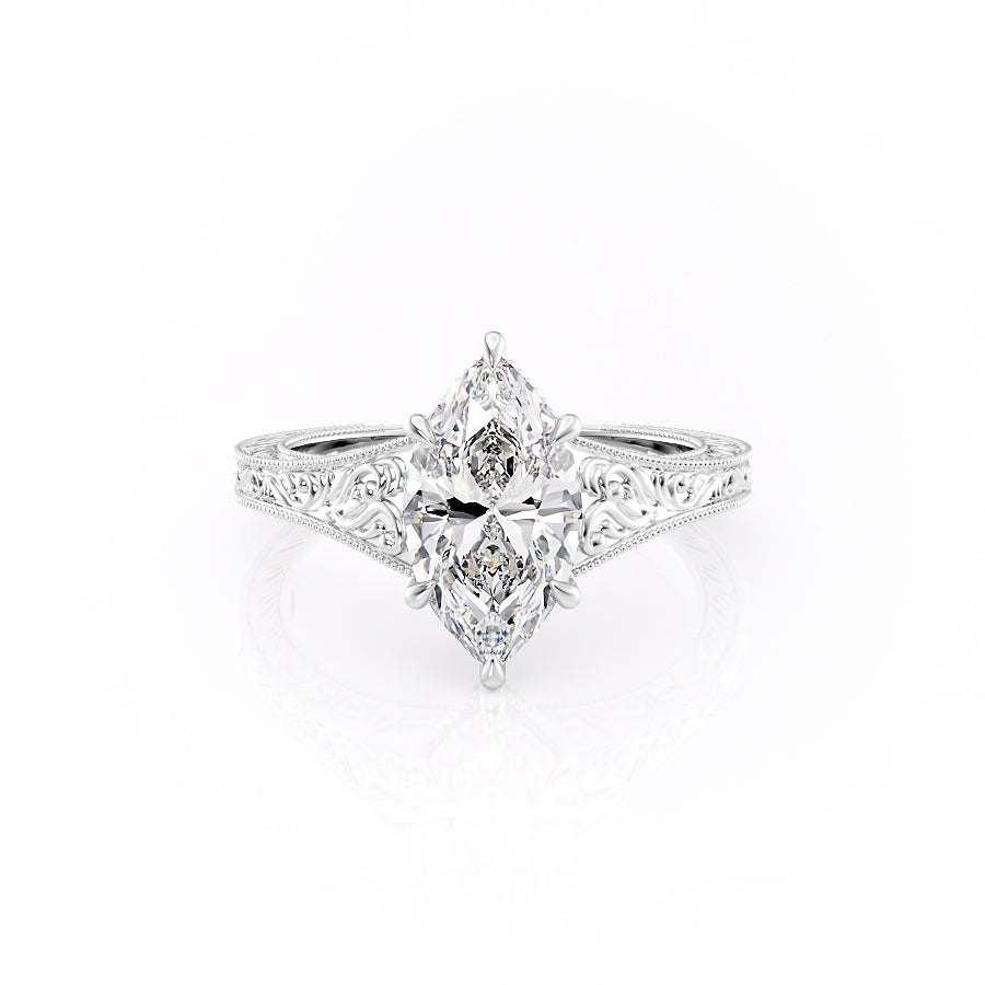 The Florence Set With A 1.5 Carat Marquise Moissanite