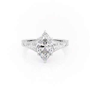 The Florence Set With A 4.5 Carat Marquise Moissanite