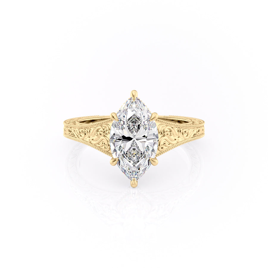 The Florence Set With A 4.5 Carat Marquise Moissanite