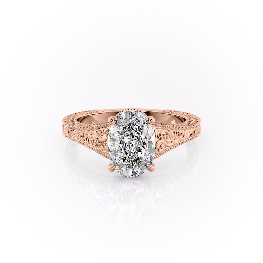 The Florence Set With A 2.5 Carat Oval Moissanite
