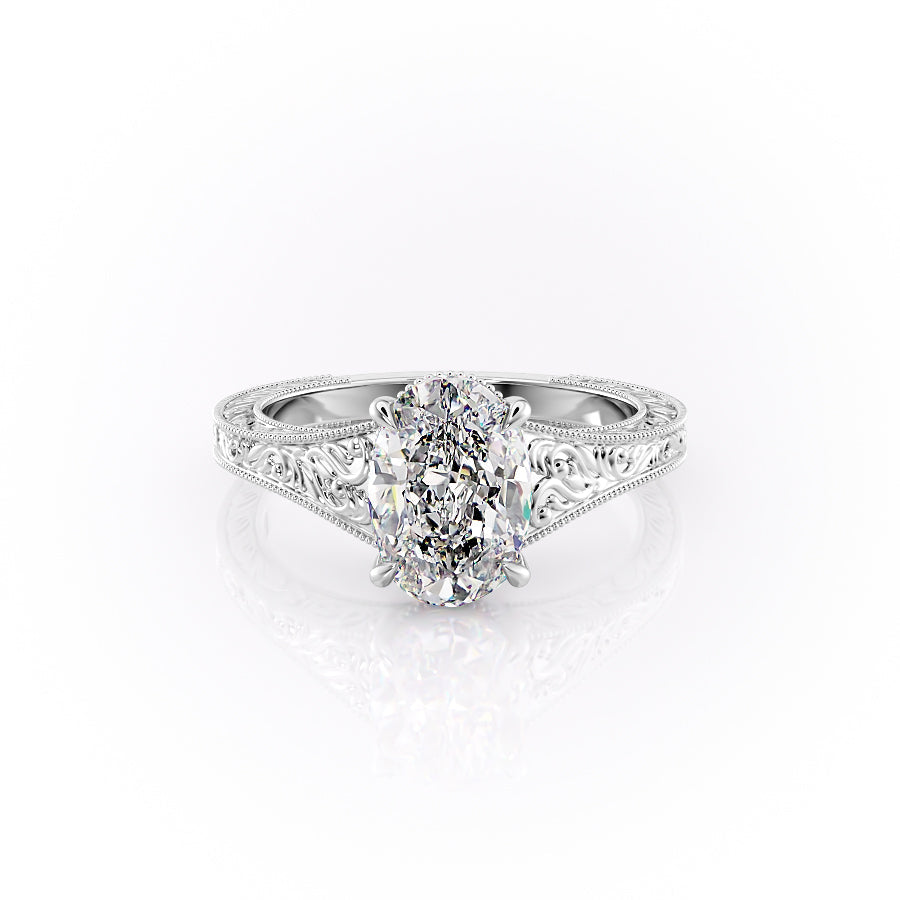 The Florence Set With A 1 Carat Oval Moissanite