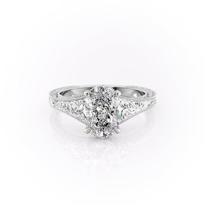 The Florence Set With A 4.5 Carat Oval Moissanite